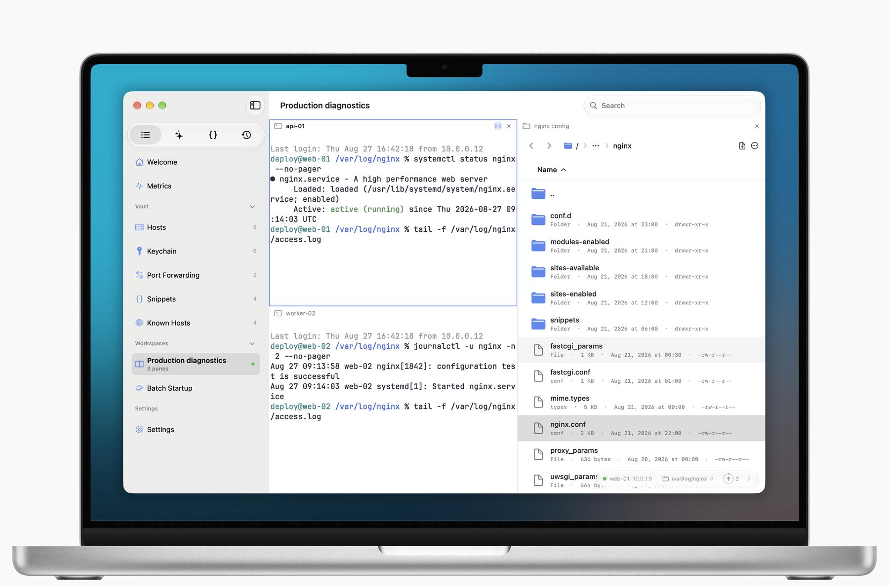 Termind multi-pane workspace on Mac